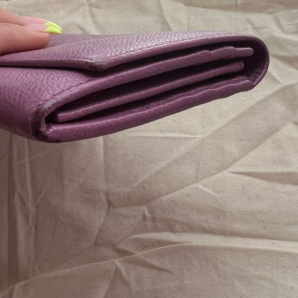 BVLGARI Bulgari Purple Lavender Saffiano Leather Continental Card Coin Wallet - Picture 7 of 16